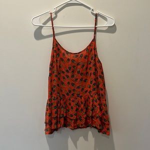 Blood orange tank top with pineapple print